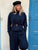 Navy Belted Silhouette Lounge Set