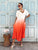 Ombre Luxe Viscose Midi Dress - Coral
