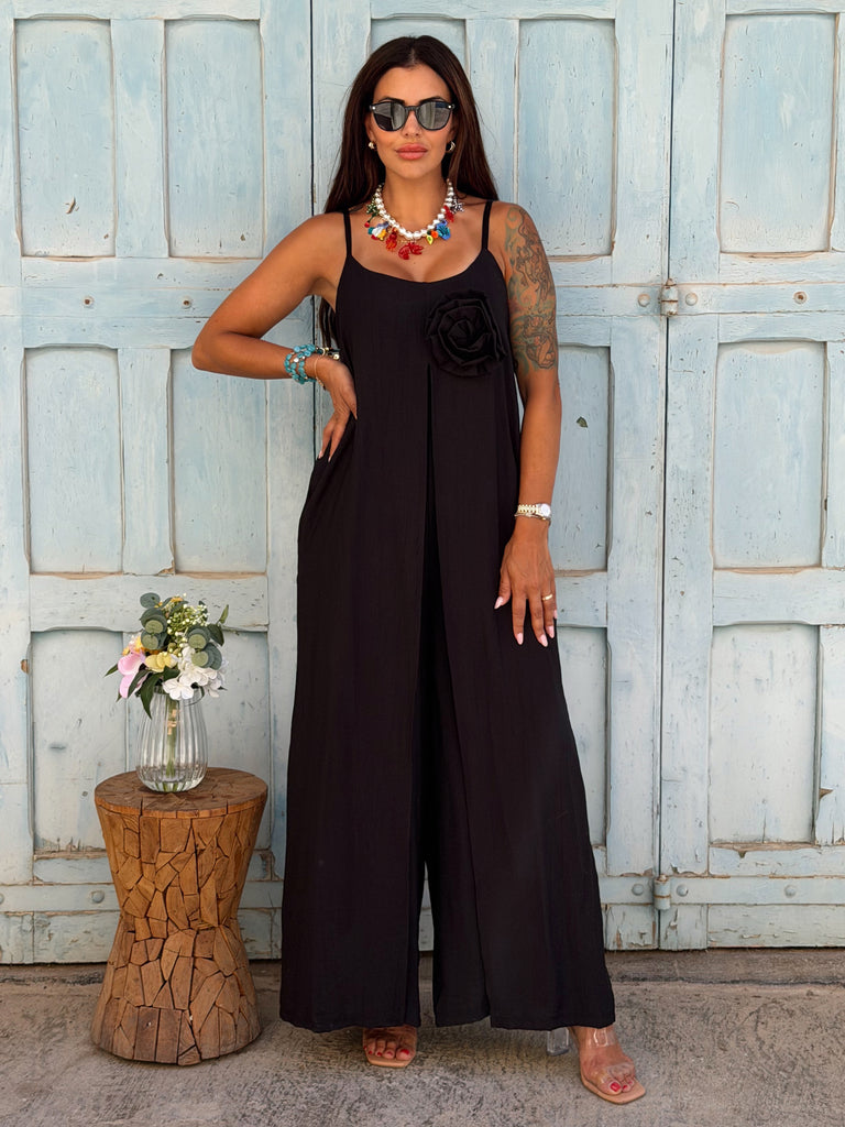 Noir Rosette Jumpsuit