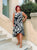 Navy and White Baroque Viscose Dress
