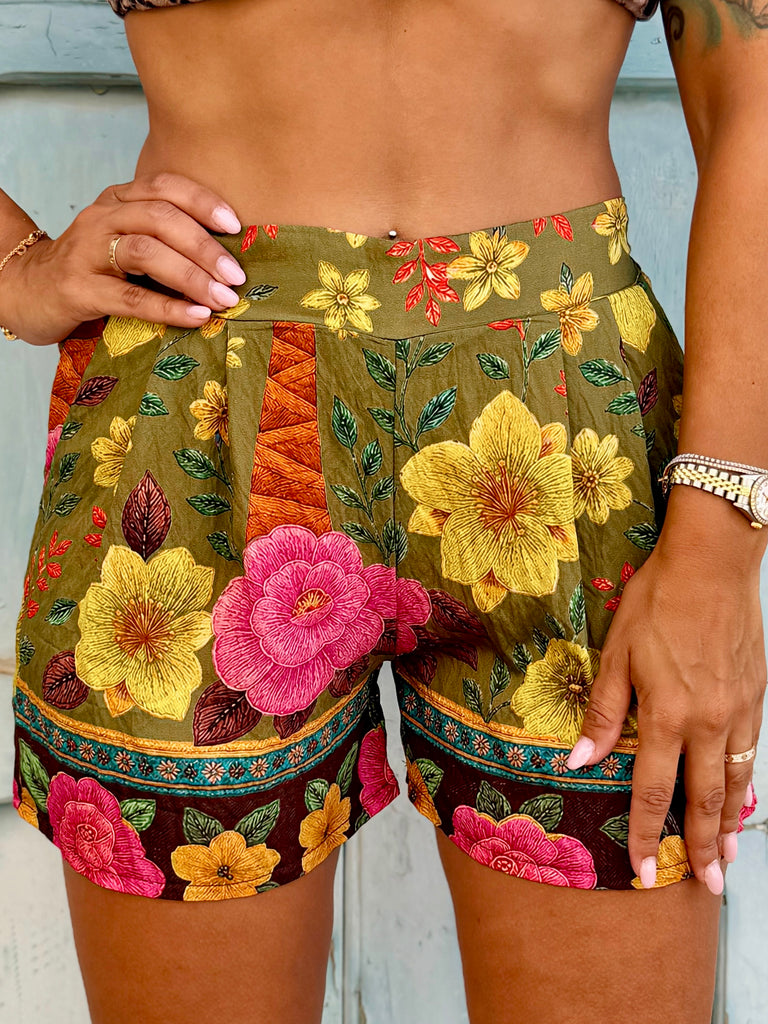 Jardin Soleil Shorts - Olive