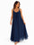 The Isadora Pure Silk Sequins Strap Maxi - Navy