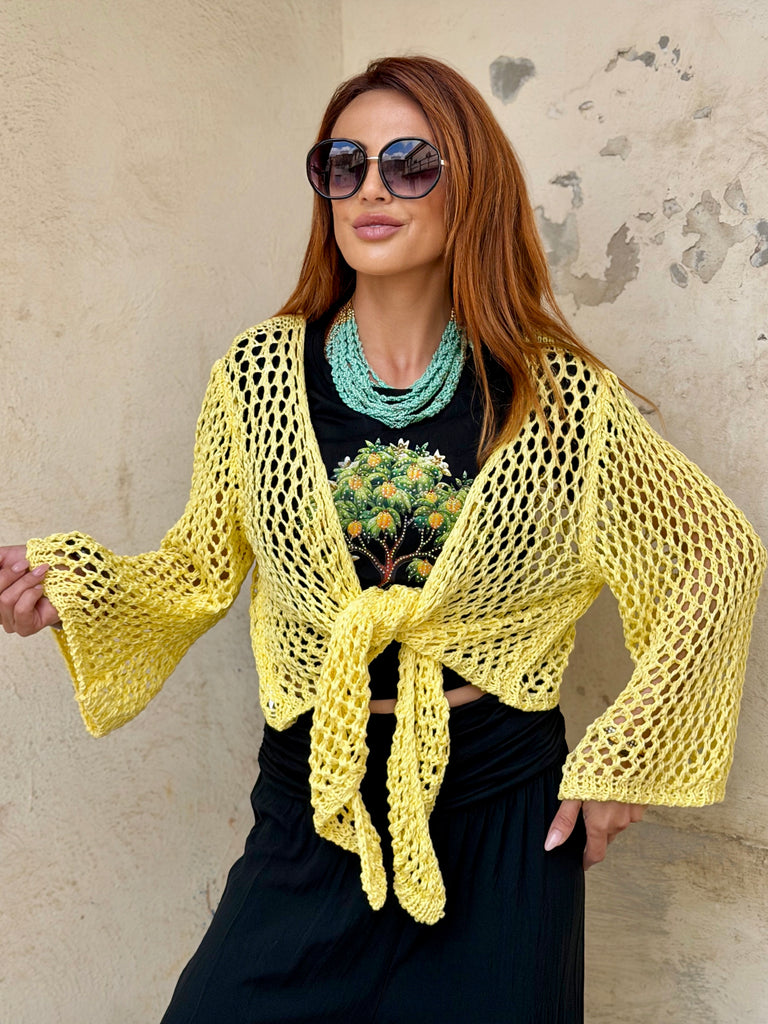 Limoncello Tie Crochet Top