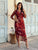 Ysée Printed Mesh Midi Dress - Burned Orange