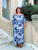 Blue Fern Off Shoulder Viscose Dress