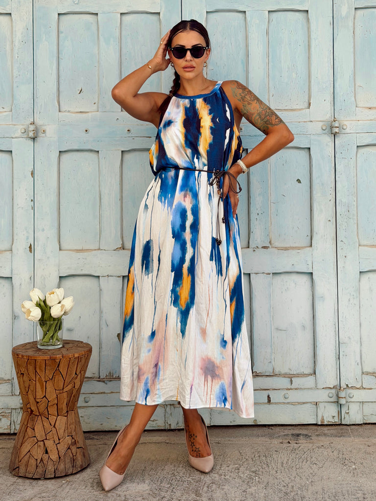 The Blu Seraphina Watercolour Maxi Dress - Love my Body