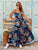 Midnight Hibiscus Satin Maxi Dress