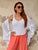 Aria Viscose Crochet Knit Vest & Cardigan Set - White