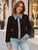 V endôme Embellished Denim-Trim Cardigan - Black