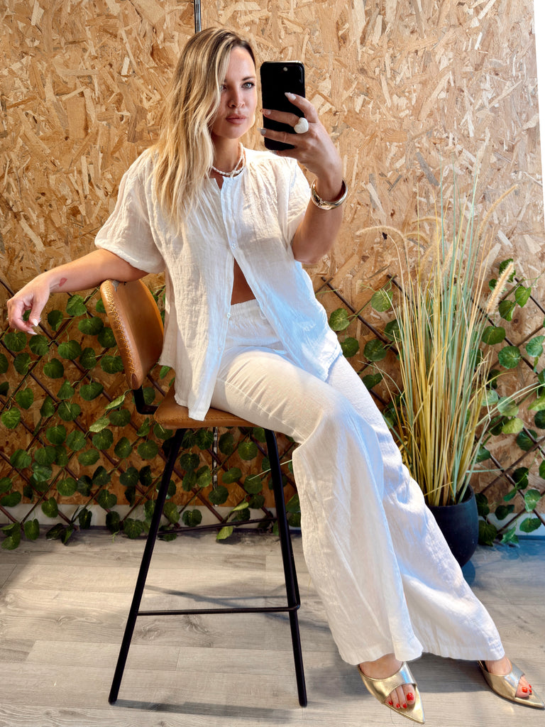 White Santorini Linen Set