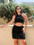 Black Crochet Knit Set