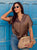 The Élodie Mocha Silky Satin Blouse - Bougie Collection