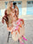 Bronze and Pink Silk Kaftan Dress