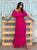 Dolce Vita Pure Silk Off-Shoulder Maxi Dress - Fucshia