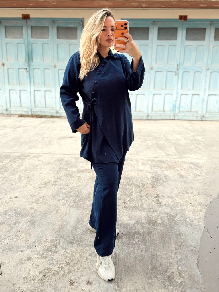 Navy Blue Effortless Co-ord Set