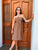 Mocha Strapless Beaded Dress