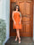 Burnt Orange Strapless Beaded Dress