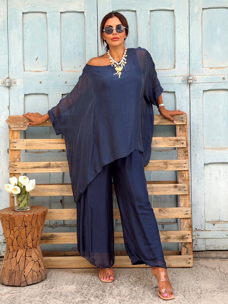 The Navy Étoile Pure Silk Co-Ord