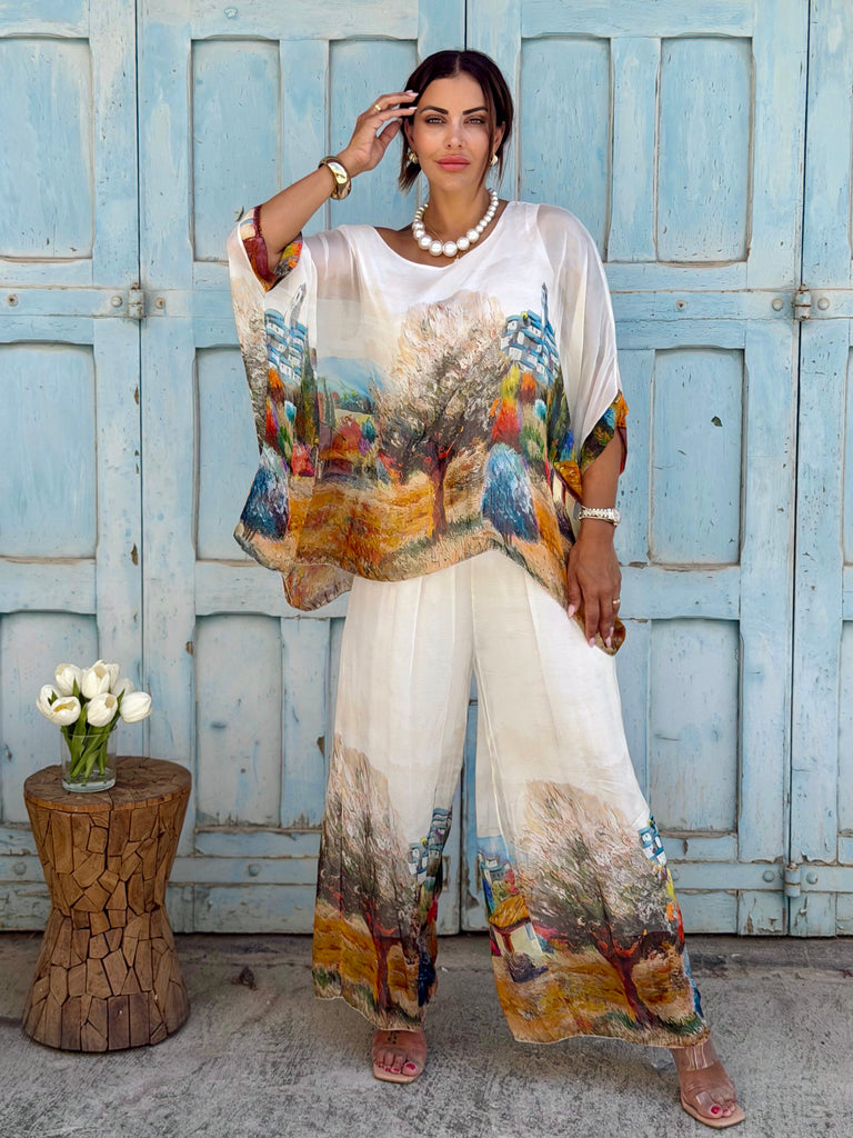 The Bellagio Silk Co-ord - White