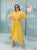 Mustard V Midi Belted Dress