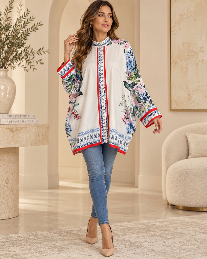 The Victoire Floral Oversized Kaftan Shirt