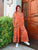 Burnt Orange Pure Linen Floral Jumpsuit