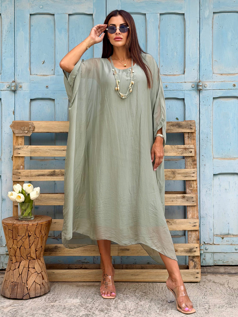 Pure Silk Kaftan – Ocean Pearl