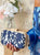 Navy Botanica Wooden Clutch