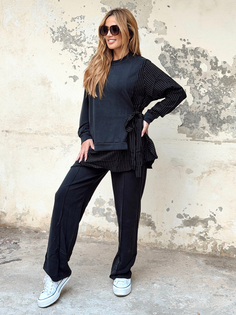 Charcoal Pinstripe Fusion Tracksuit