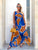 Blue and Orange Silk Dress
