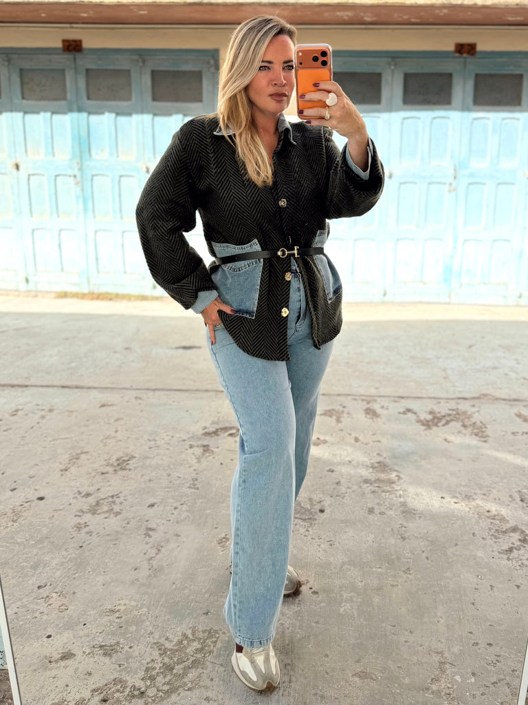 Khaki Vienna Herringbone Denim Co ore Set