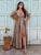 Champagne Fleur Jacquard Silk Satin Dress