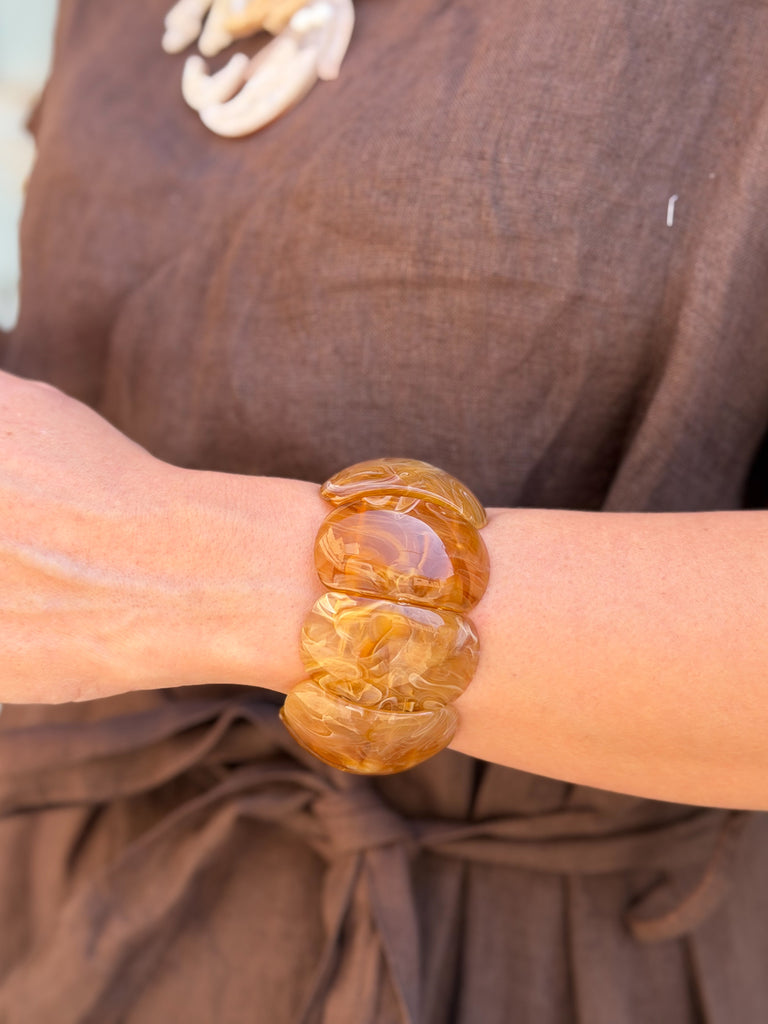 Amber Glow Resin Bracelet