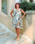 Teal and Peach Shift Dress