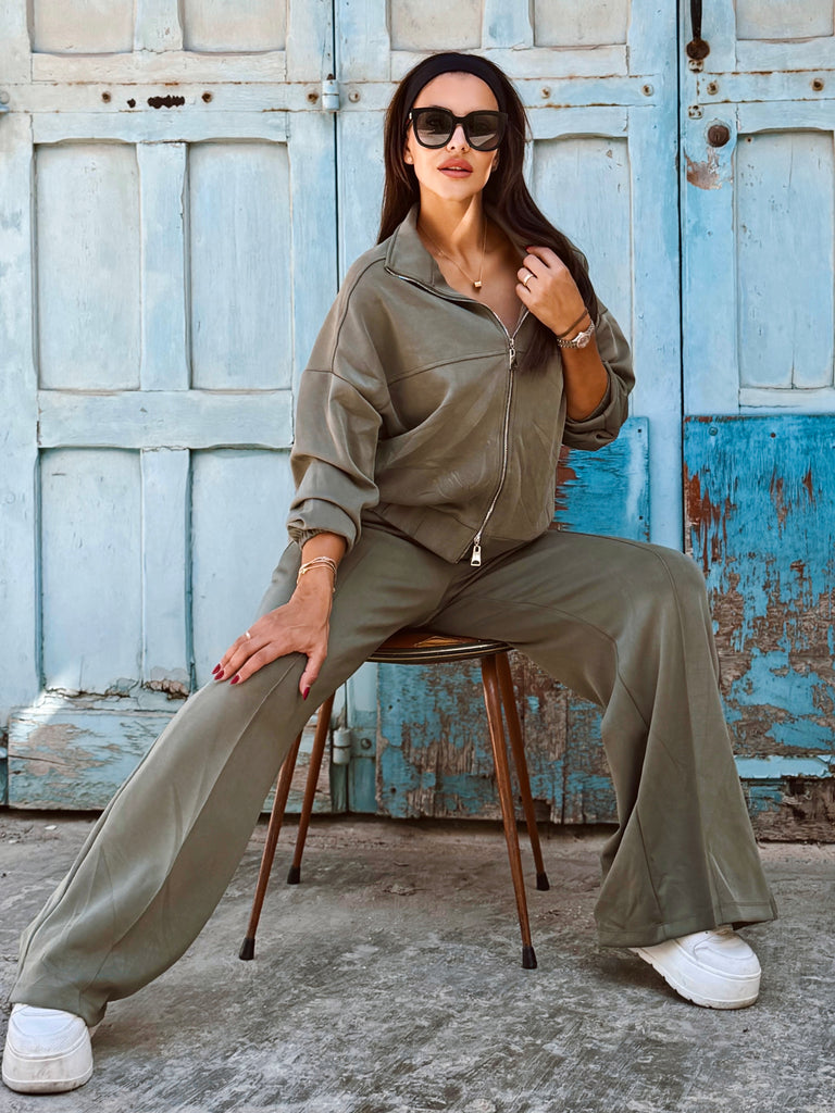 The Khaki Varenne Premium Tracksuit - Bougie Collection