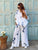 Élodie Linen Co-ord - White & Navy