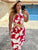 Red Viscose Wrap Midi Dress