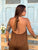 Solenne Luxe Halter Jumpsuit - Mocha