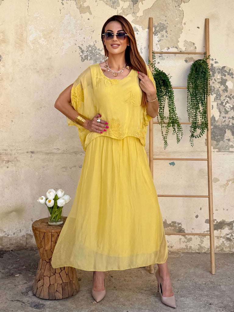 Luna Firenze Silk Embroidered Dress