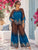 Petrol Leopard Pure Silk Set