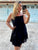Black Cotton Linen Day Dress