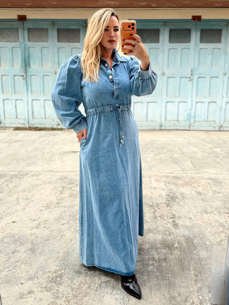 Denim Indigo Maxi Dress