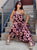 Mocha and Pink Daisy Muse Maxi Dress & matching hair scrunchy