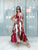 Wine and Cream Halter Dress