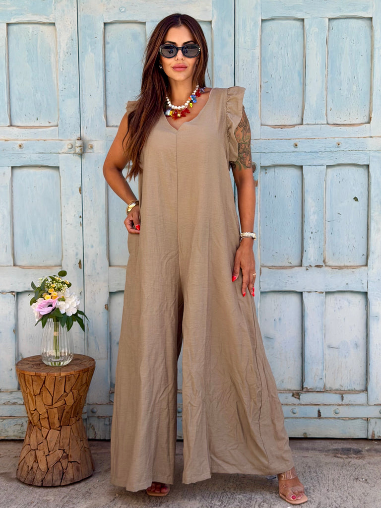Amara Ruffle Wide-Leg Jumpsuit - Love My Body
