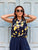 Navy Limoncello Tie Top