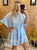 Blue Isla Boho Shirt Dress