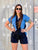 Black Denim Spark Contrast Set