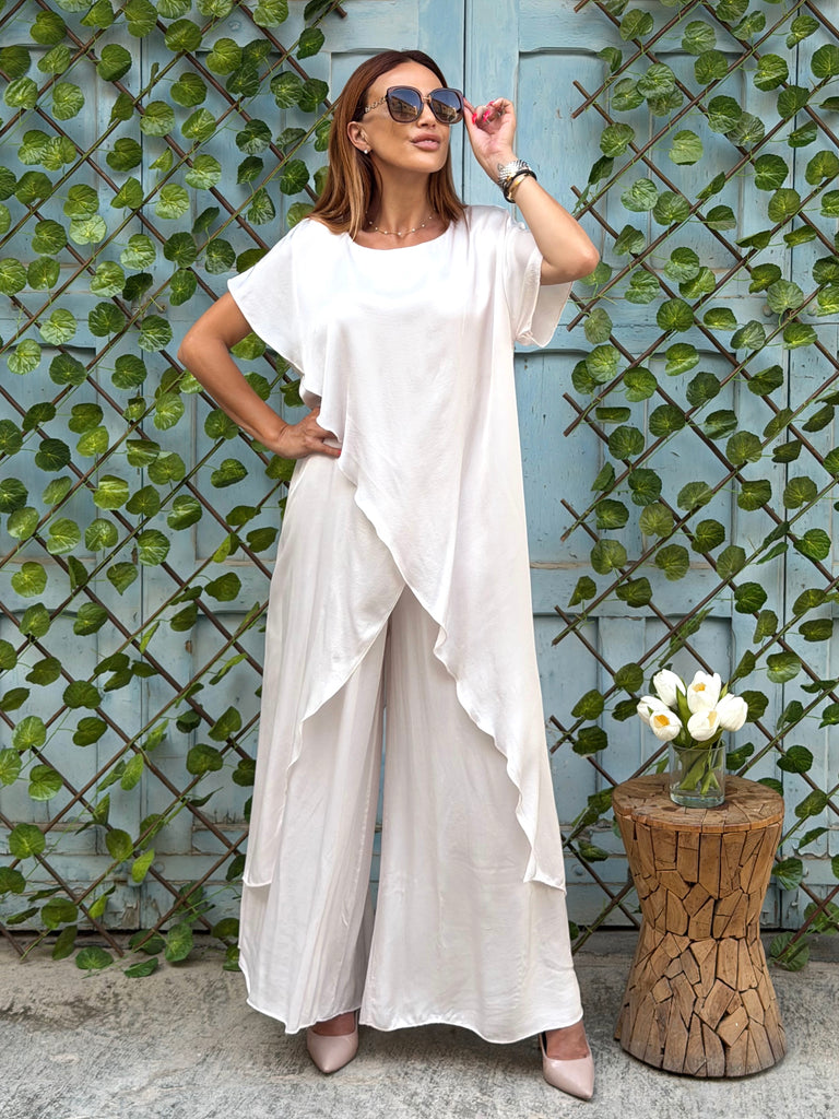 Pearl Cascade Silk Satin Co-Ord