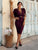 Maëlys Embellished Ruched Midi Dress - Burgundy